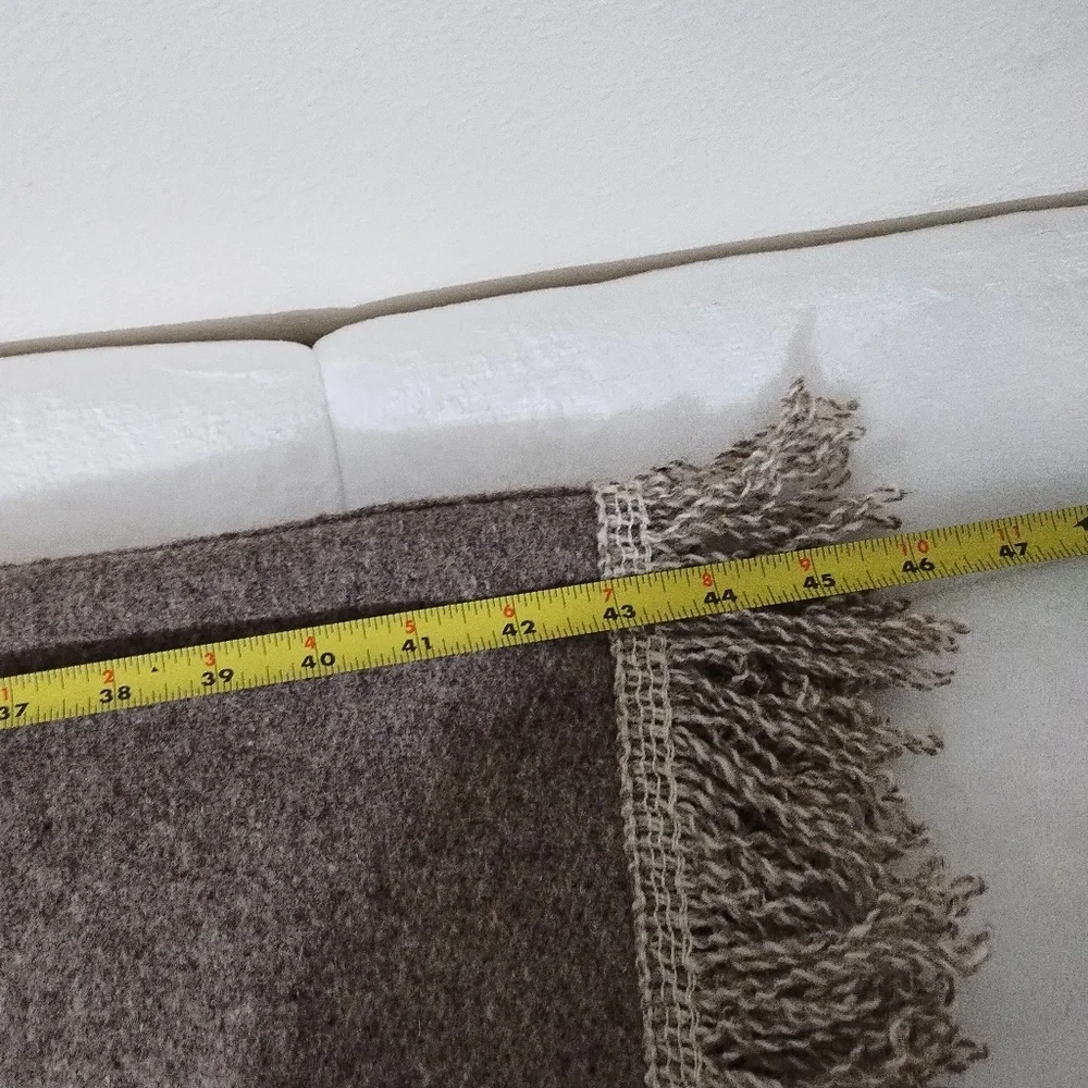 Wool Fringe Shawl  One Size - Picture 9 of 12